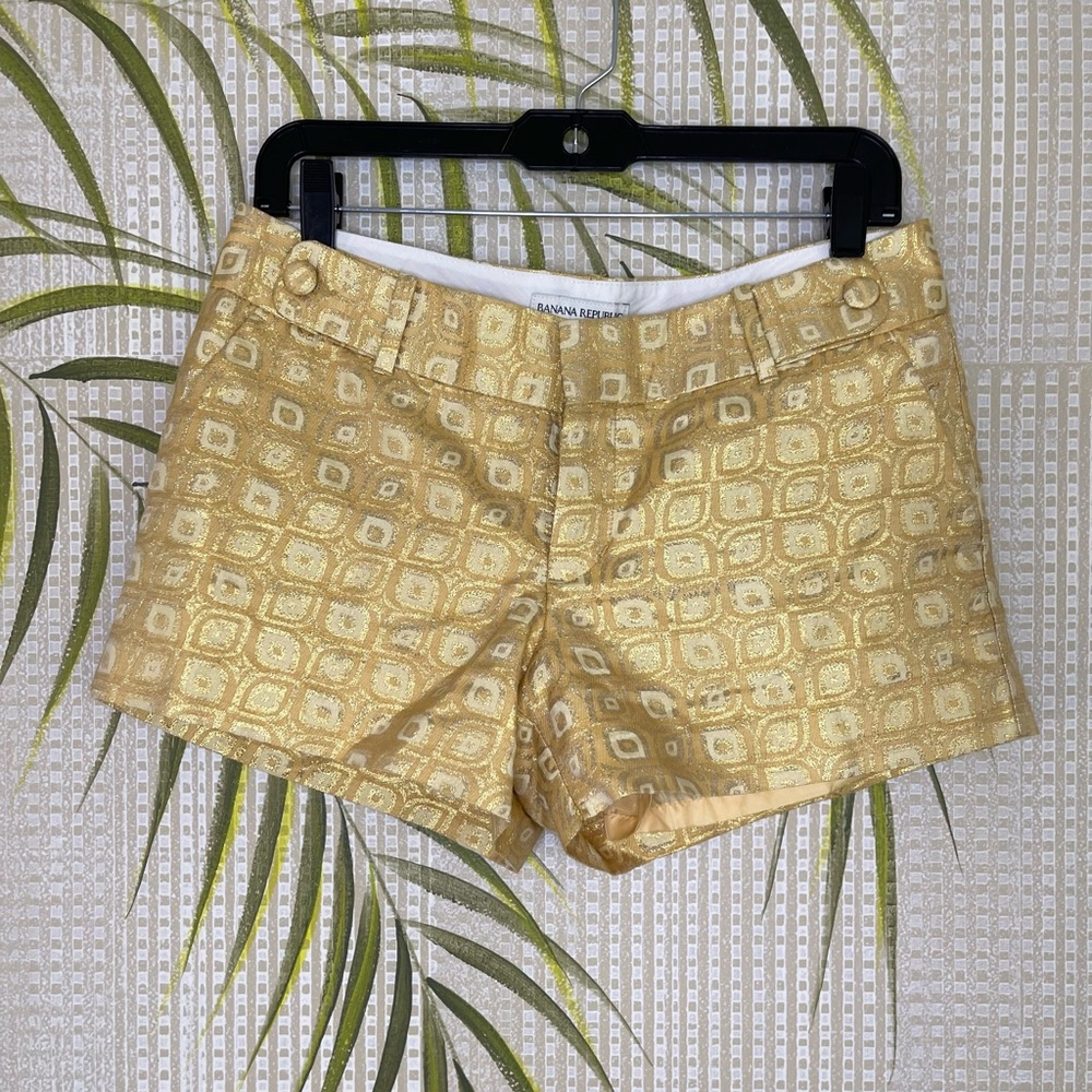 Banana Republic Gold Metalic Shorts Size 6